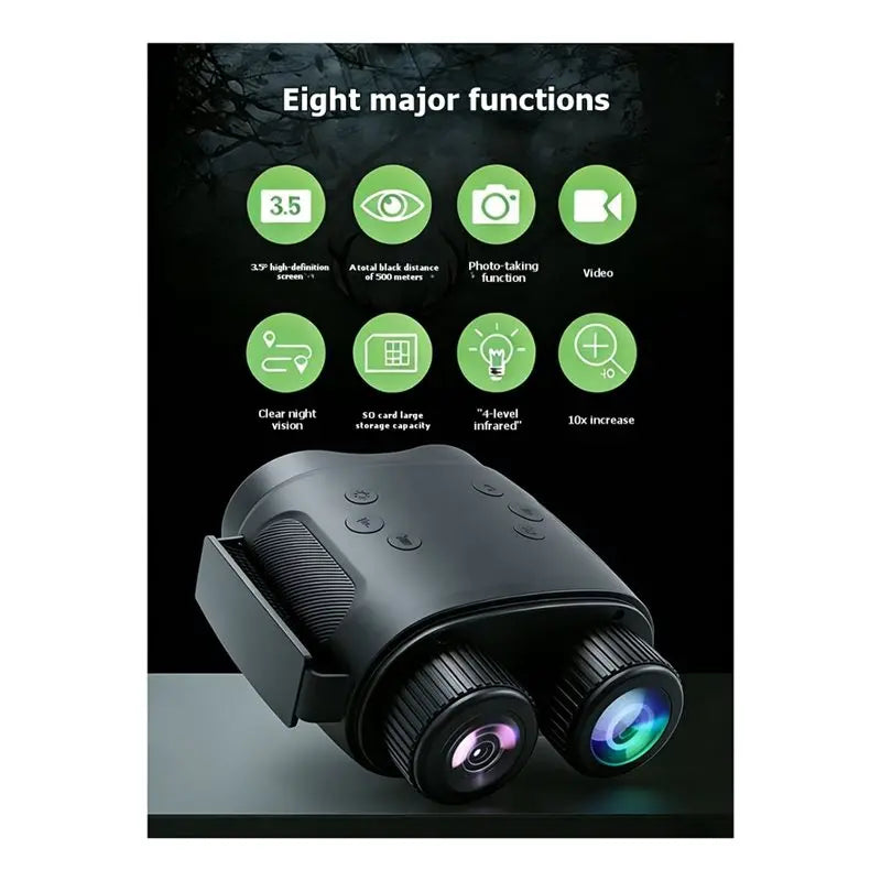 New Tech Night Vision Device 1080P Binoculars 1MP High-Definition Camera 500M Long Range 6X-10X Zoom 2000Mah Battery