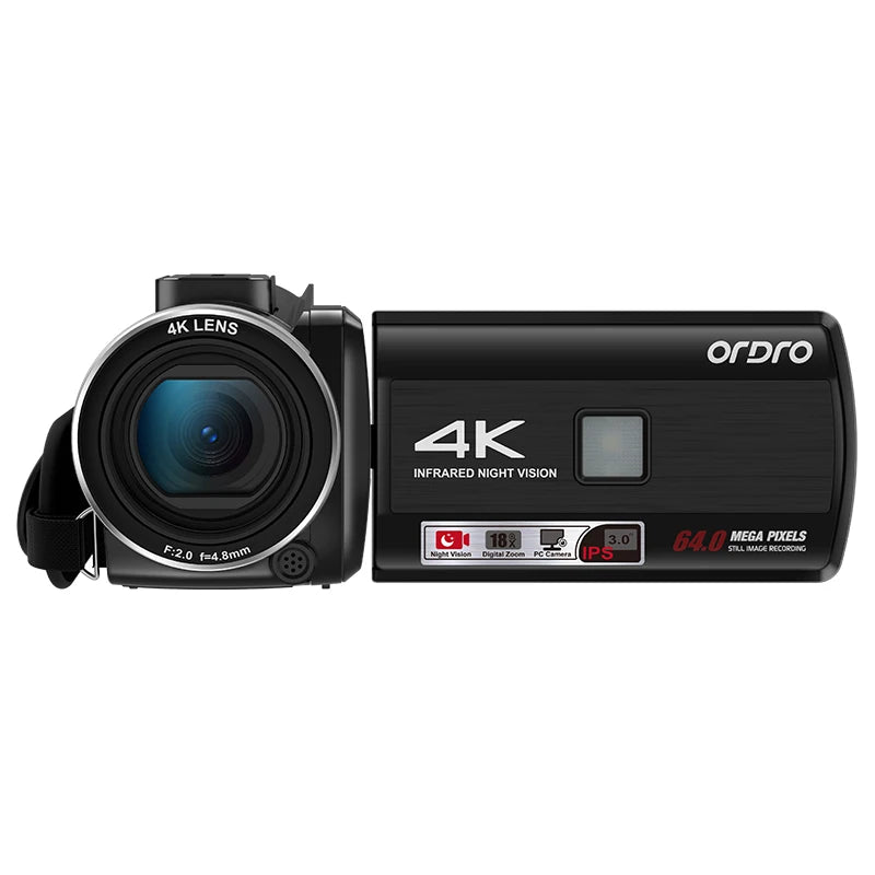 ORDRO Z36 4K 18X Digital Zoom Video Camcorder with IR Night Vision 64M Vintage Style Vlog Camera