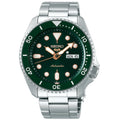 SEIKO 5 SRPD63K1 Automatic Wristwatch for Men 42.5mm Green Sunburst Dial Stainless Steel 100m WR Day-Date Business Casual