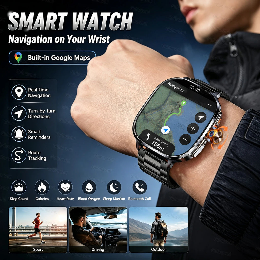 New 4G 5G Full Netcom Smartwatch 2.4 inch Amoled Screen Insert Sim Card GPS WIFI 190° Rotating Camera Game Android Smart Watch