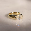2 CT Oval Lab Grown Diamond Ring / Half Bezel Engagement Ring /10K, 14K or 18K Gold Solitaire Ring / East West Ring / Oval Engagement Ring