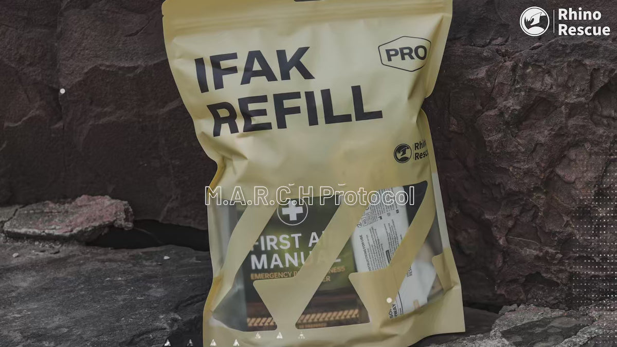 10 of 12 Essential CBRN Survival Items - MUST HAVE: IFAK Refill Supplies, Rhino Rescue Trauma Kit, Combat Survival Gear Medical Kit, Tactical for Emergency First Aid